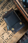 Atticus  Money clip wallet With Beige Thread